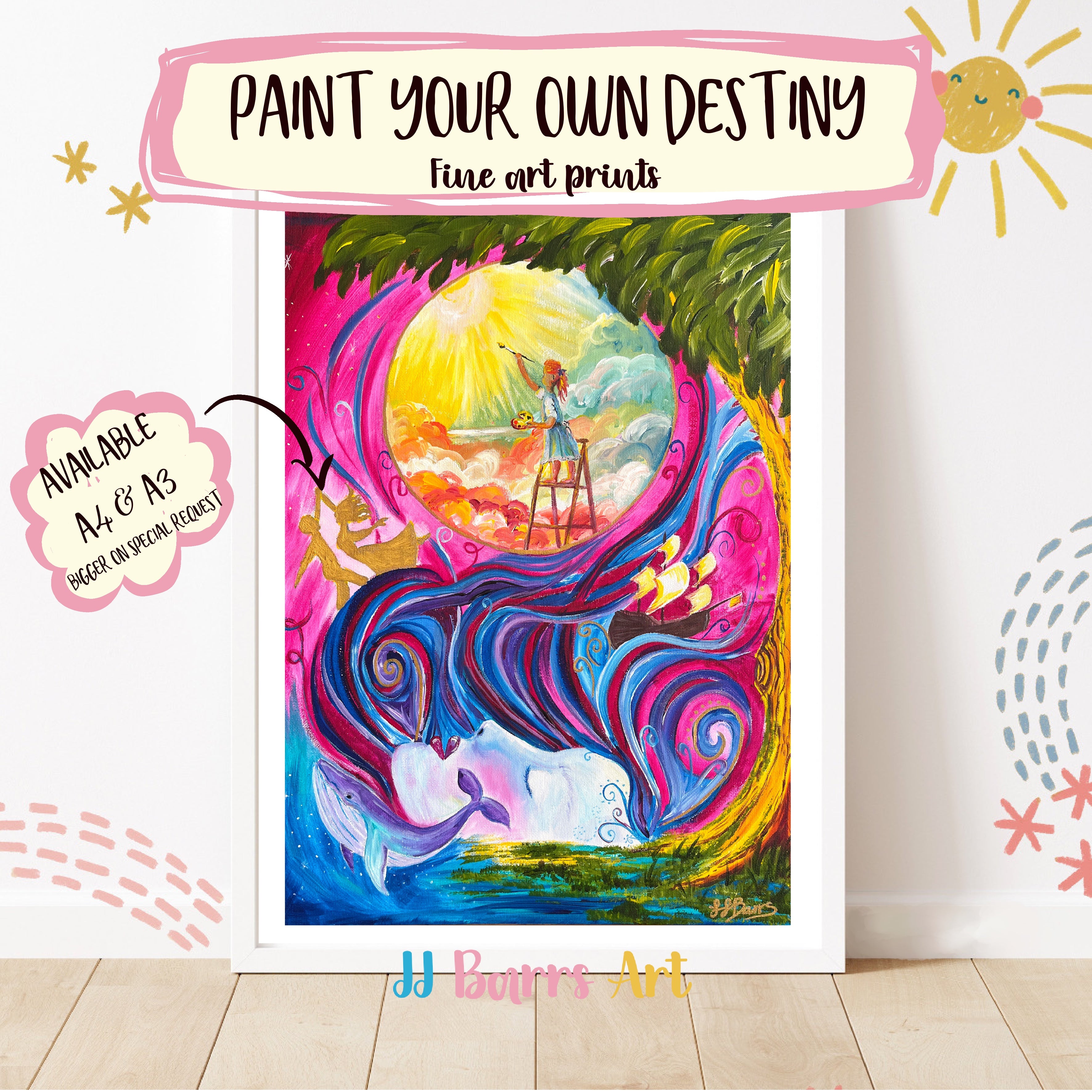 Paint your own Destiny JJ Barrs using colourful acrylicl fine art Painting Print image 2