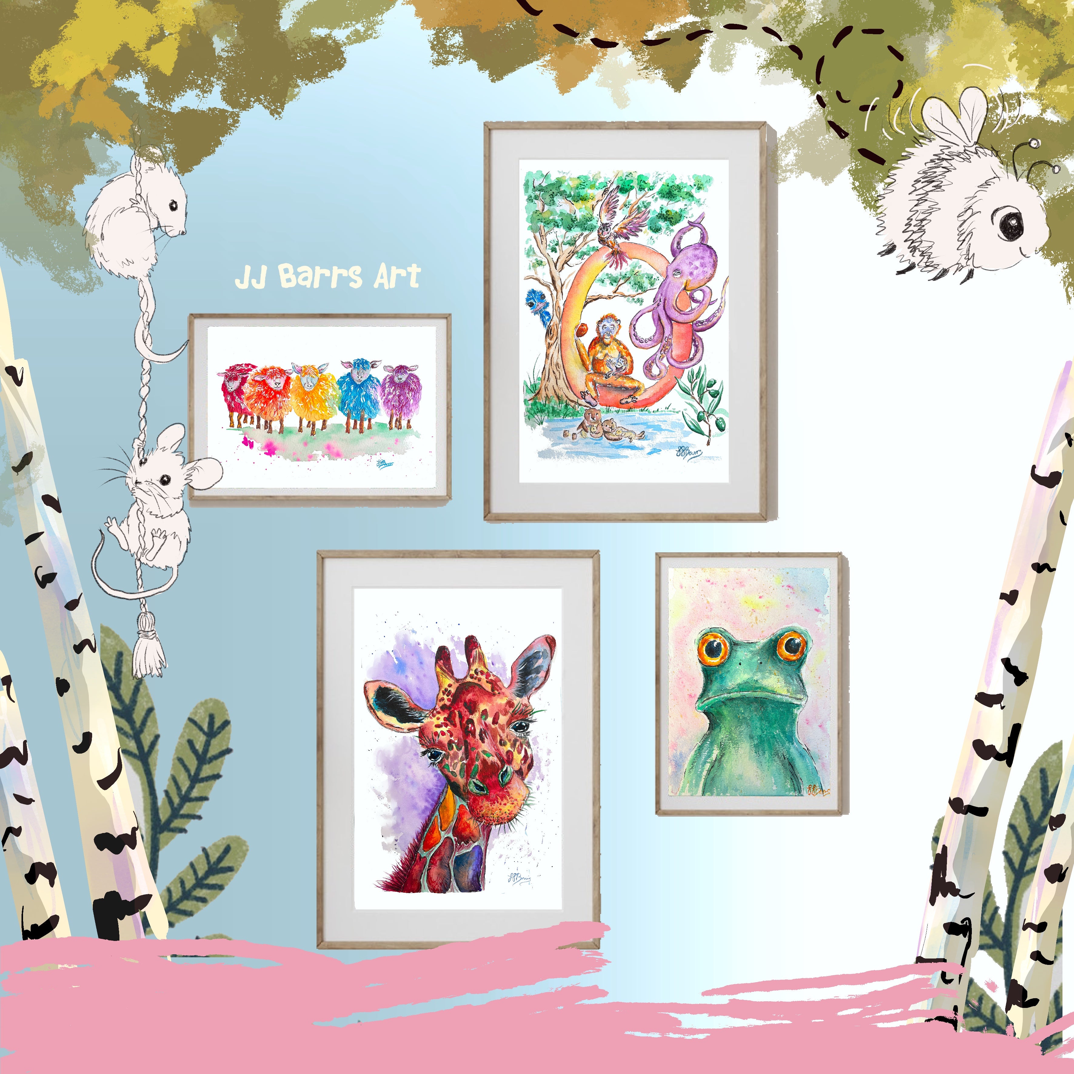 *O* A4/A3 Custom Name And Letter, Watercolour Art Print image 2