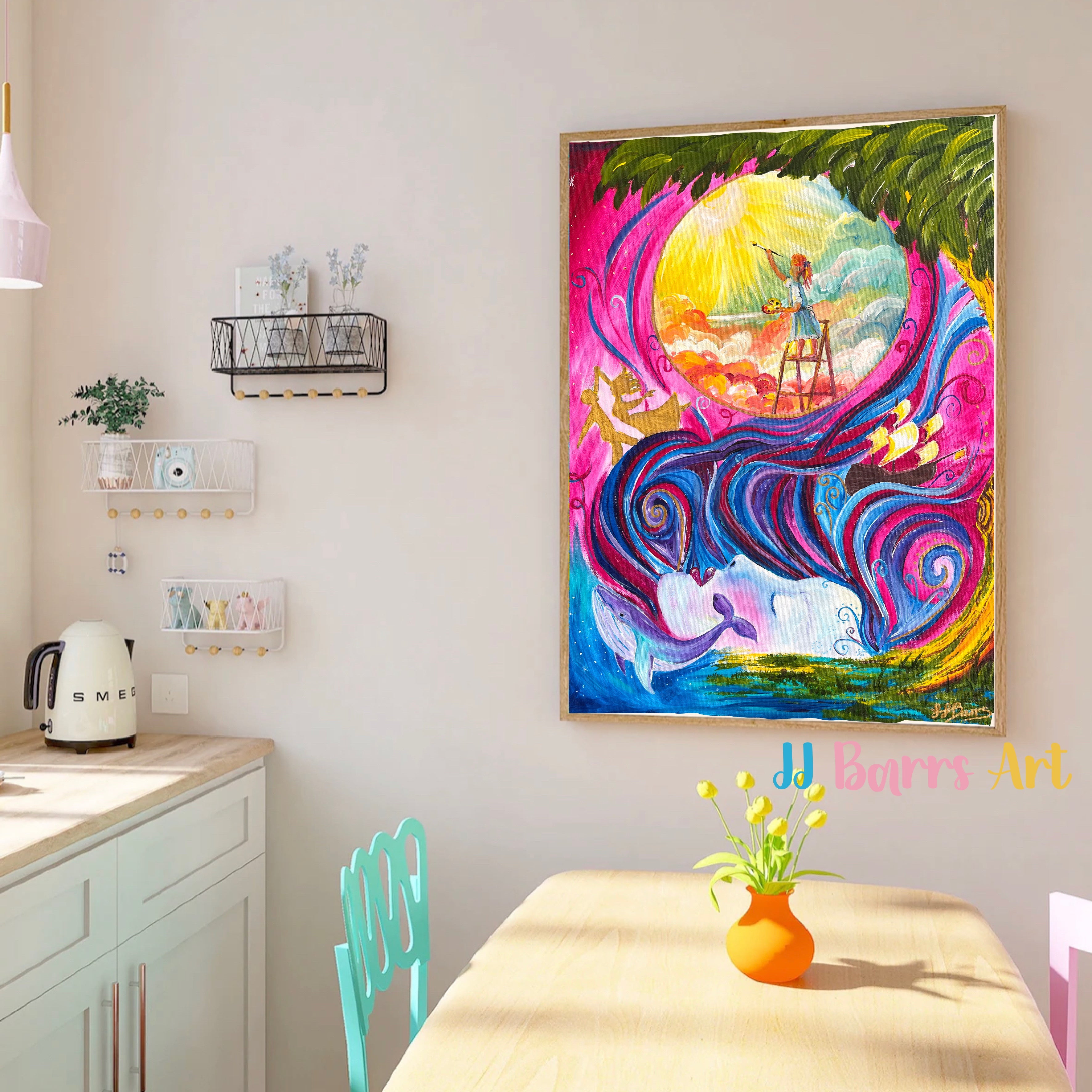 Paint your own Destiny JJ Barrs using colourful acrylicl fine art Painting Print image 3