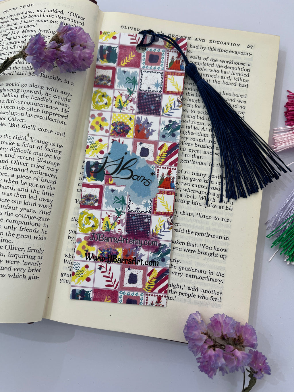 Giraffe bookmark, colourful art bookmark for bookworms  image 5