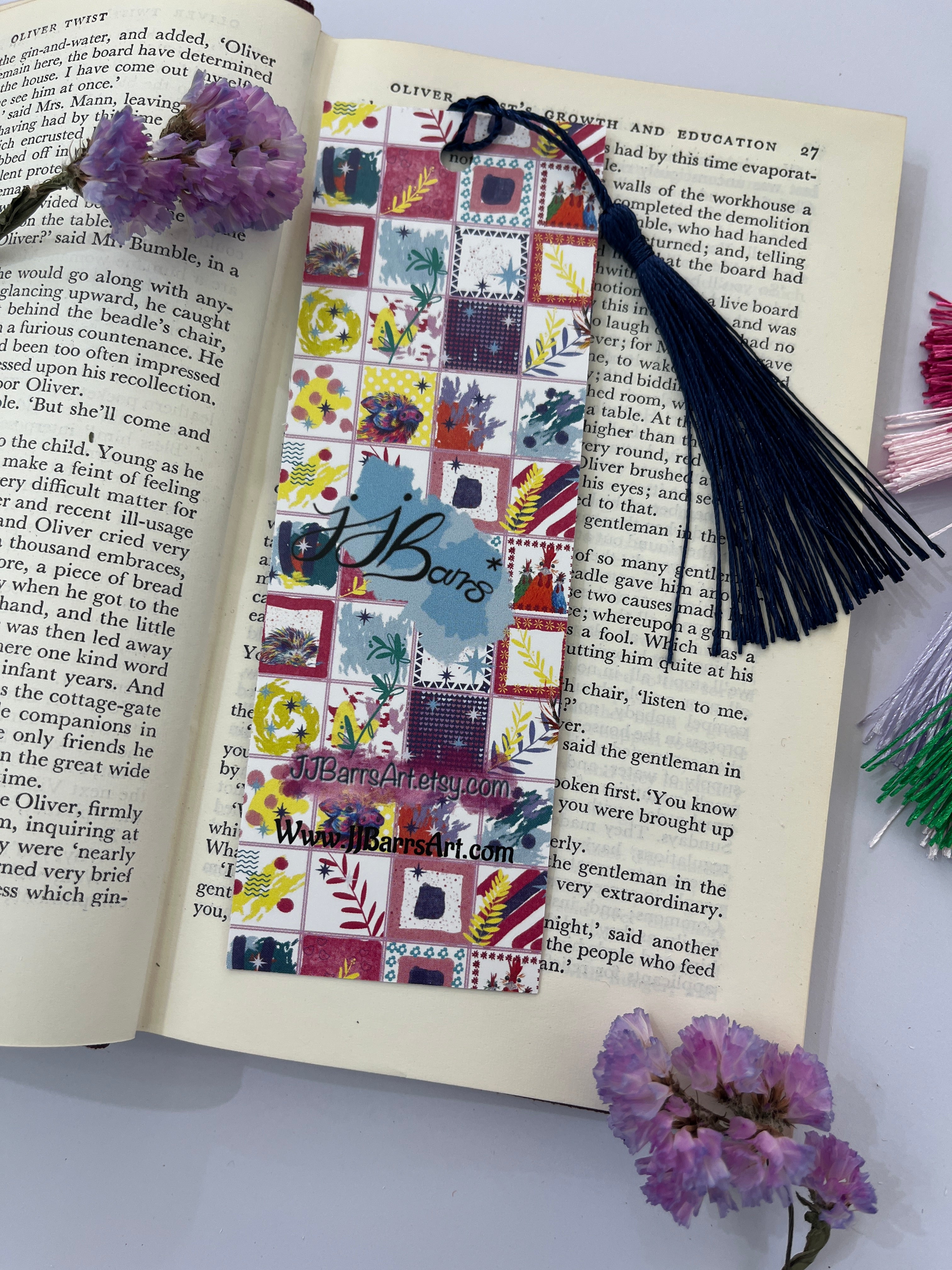 Giraffe bookmark, colourful art bookmark for bookworms  image 5