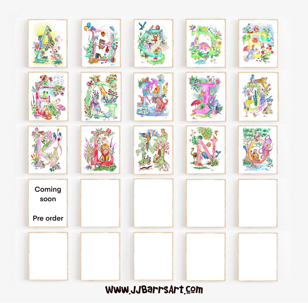 Letter *A* A4/A3 Custom Name & Letter, Watercolour Art Print image 5