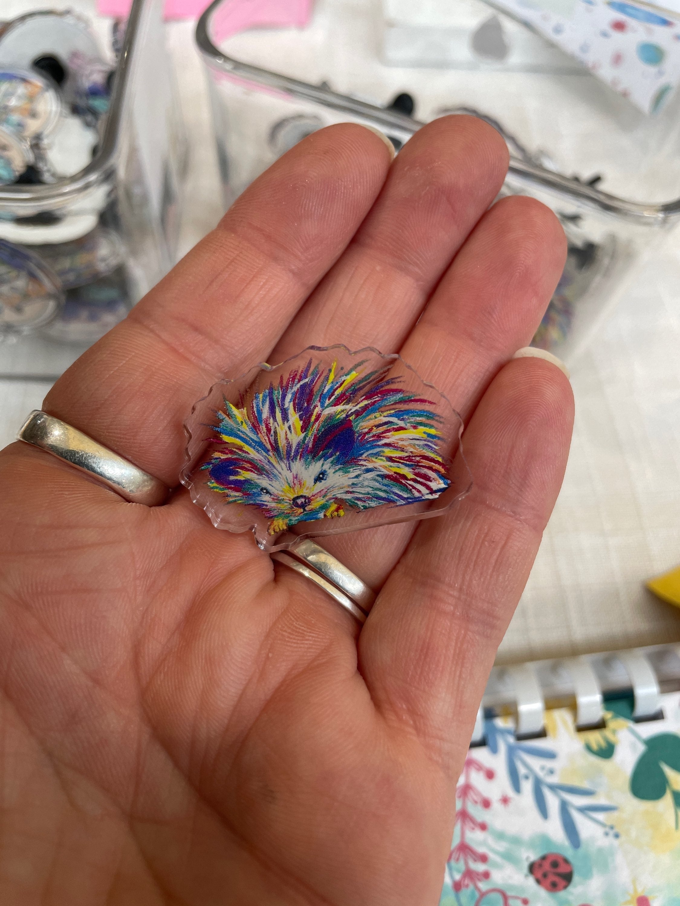 Hedgehog pin badge  image 1