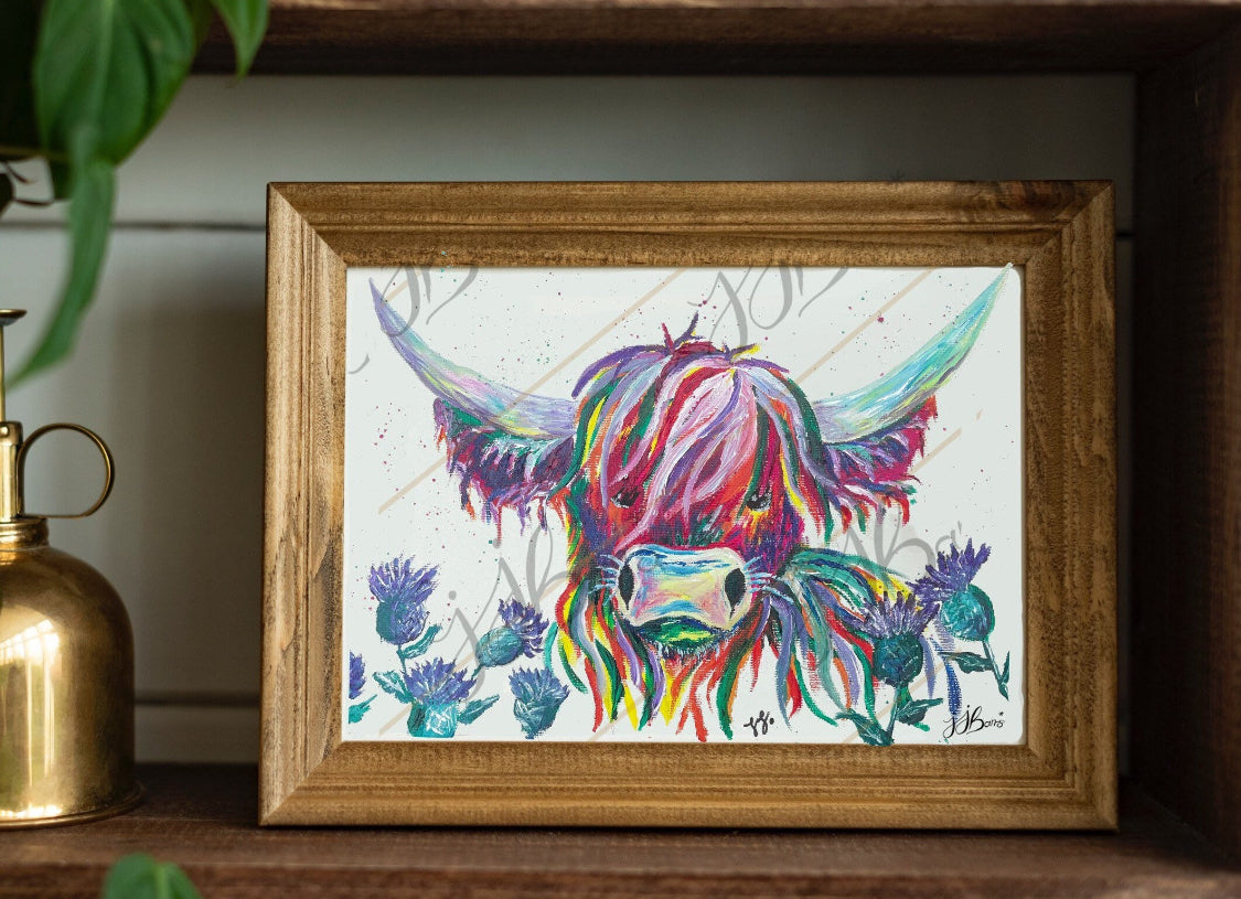 Highland cow Oil Painting Print image 2