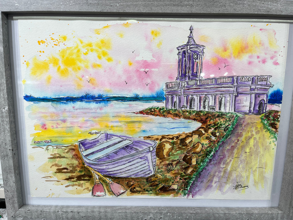 Normanton Church at Rutland Water Original Watercolour Painting image 2