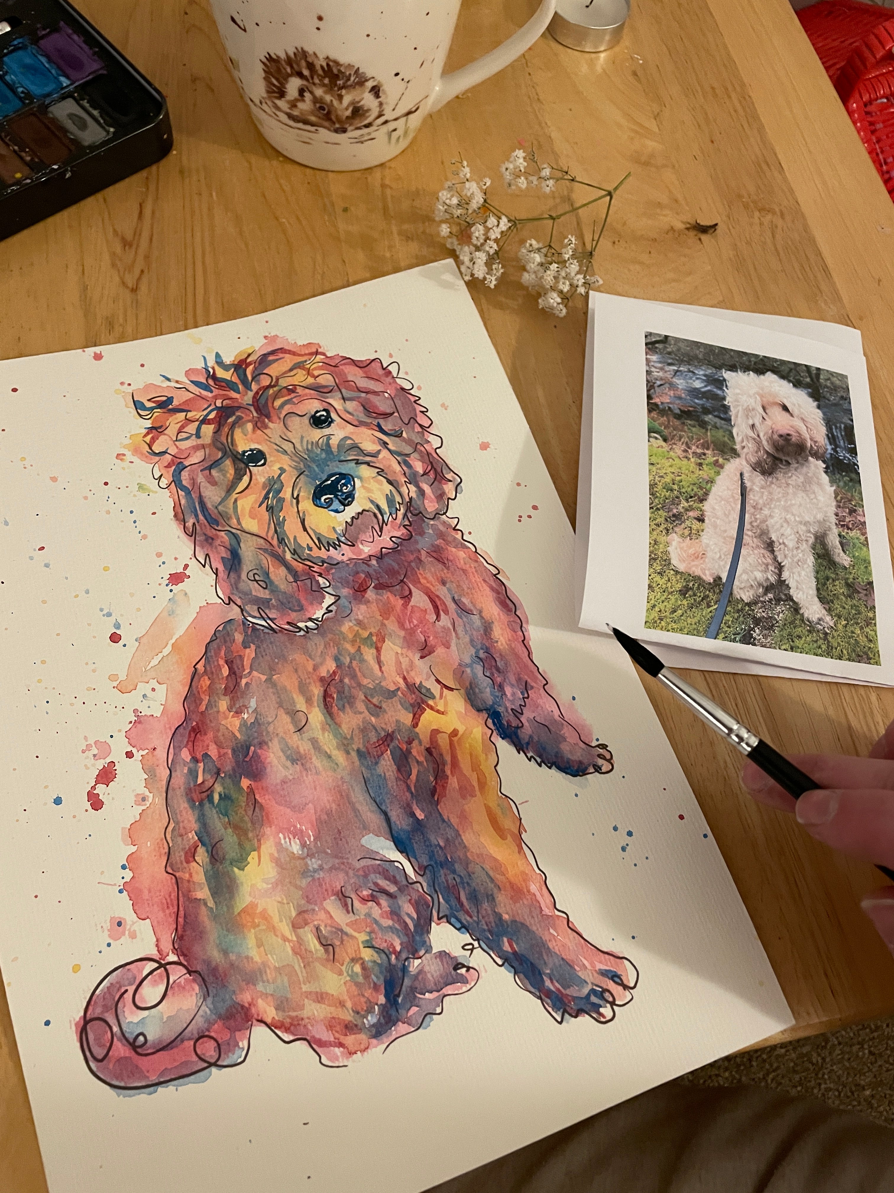 Wellbeing Art Watercolour Painting Pack choice of animal  image 4