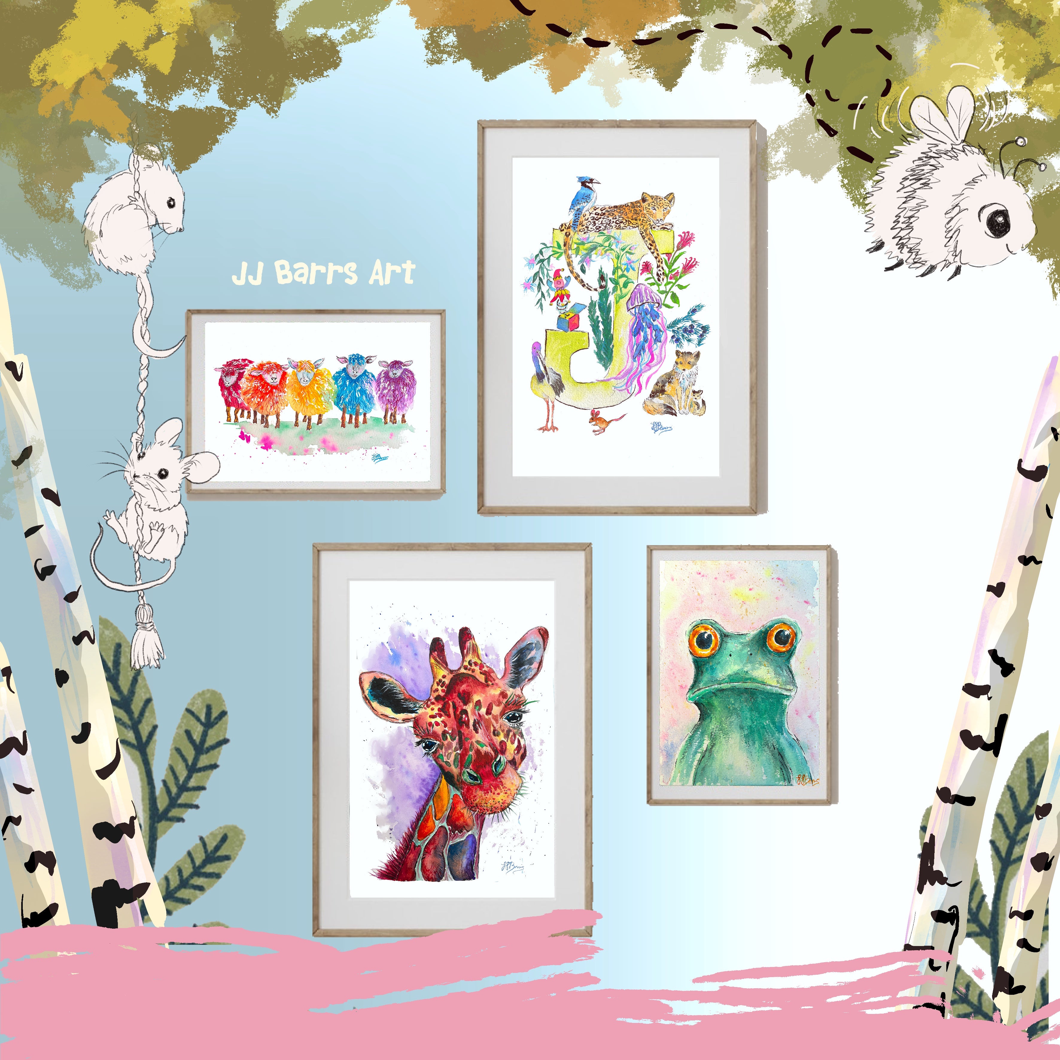 Letter *J* A4/A3 Custom Name And Letter, Watercolour Art Print image 4